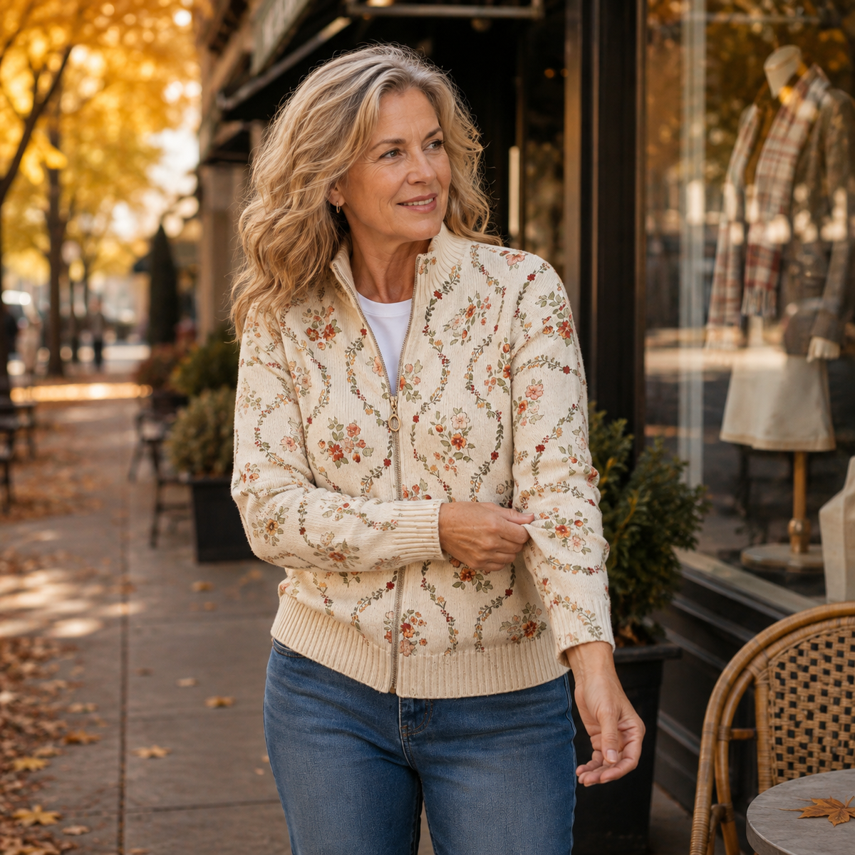 Cecily - Delicate Floral Vine Cream Print