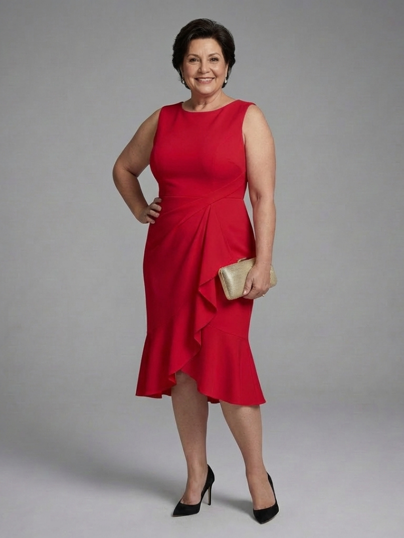 Caroline - Sleeveless Midi Dress With Wrap Detail