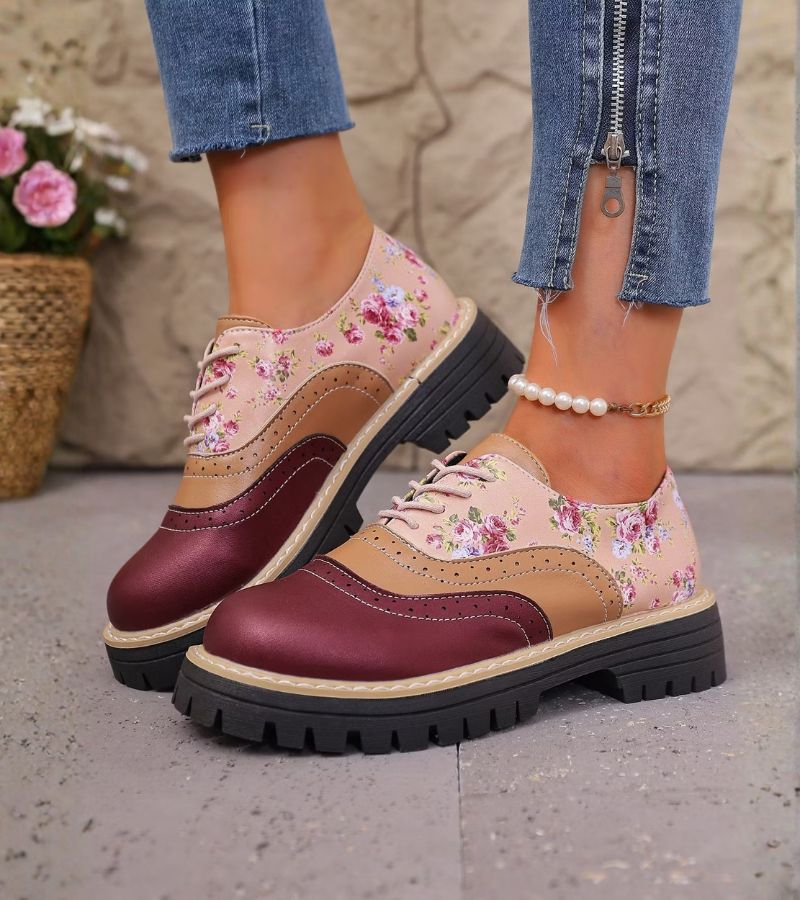 Juniper – Floral Orthopedic Oxford Shoes