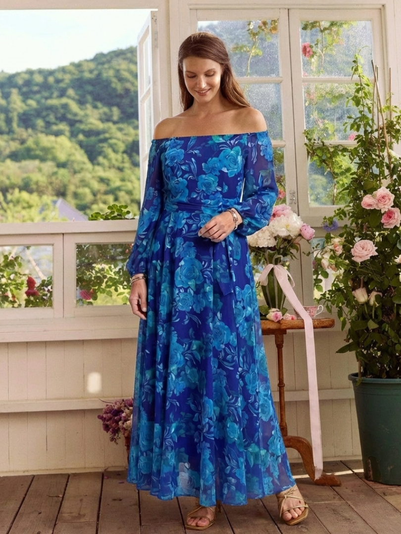 Penelope - Off-Shoulder Floral Maxi Dress