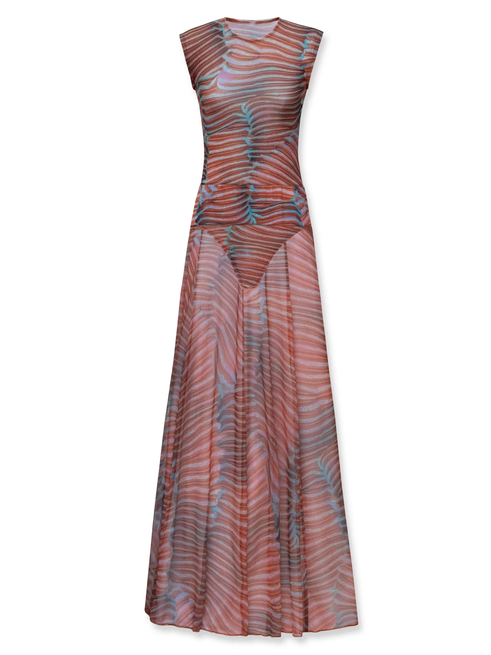 Selena – Ripple Mesh Bodysuit and Skirt Set