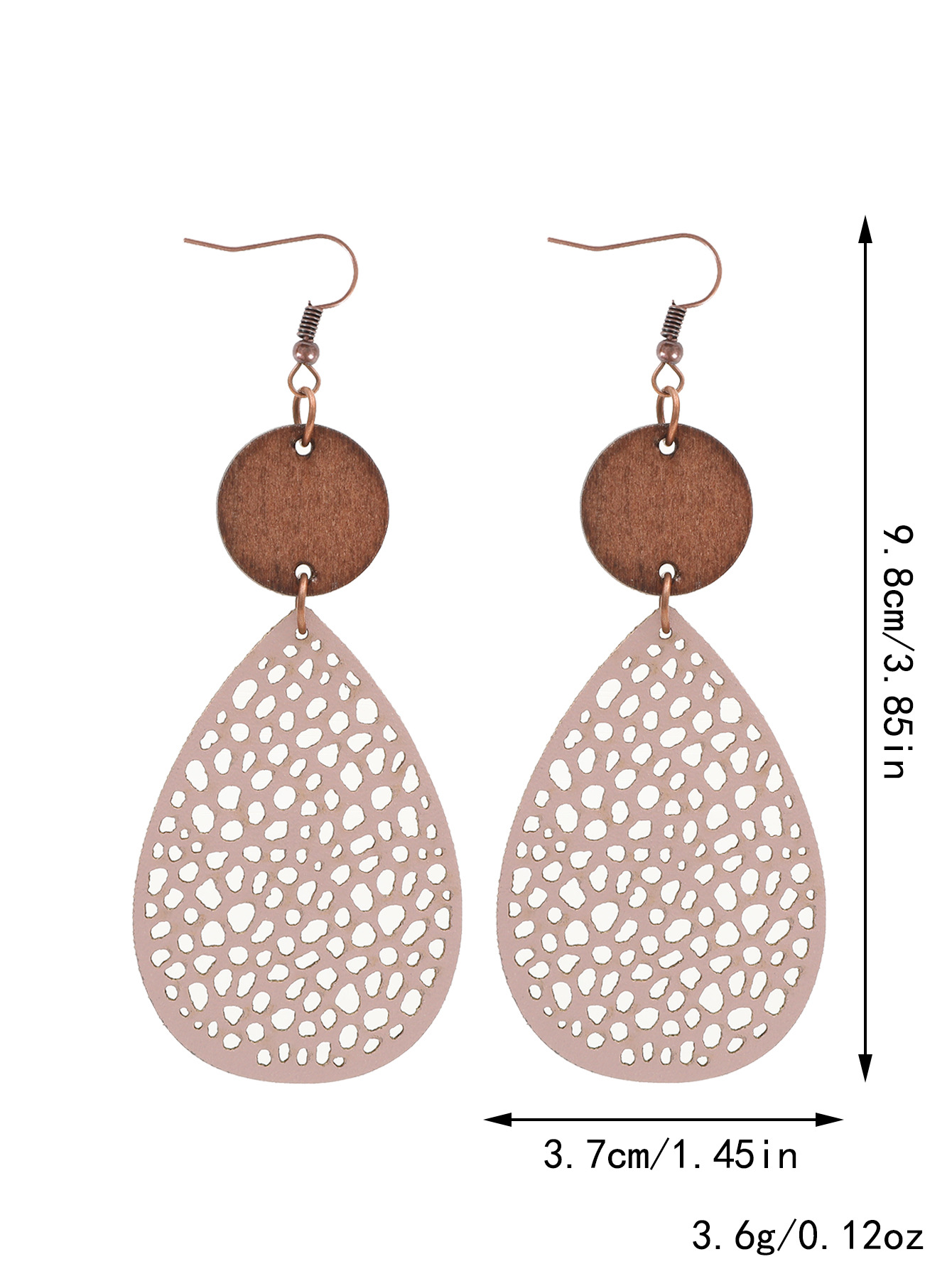 Eliana - Vintage Style Hollow-Out PU Leather Drop Earrings