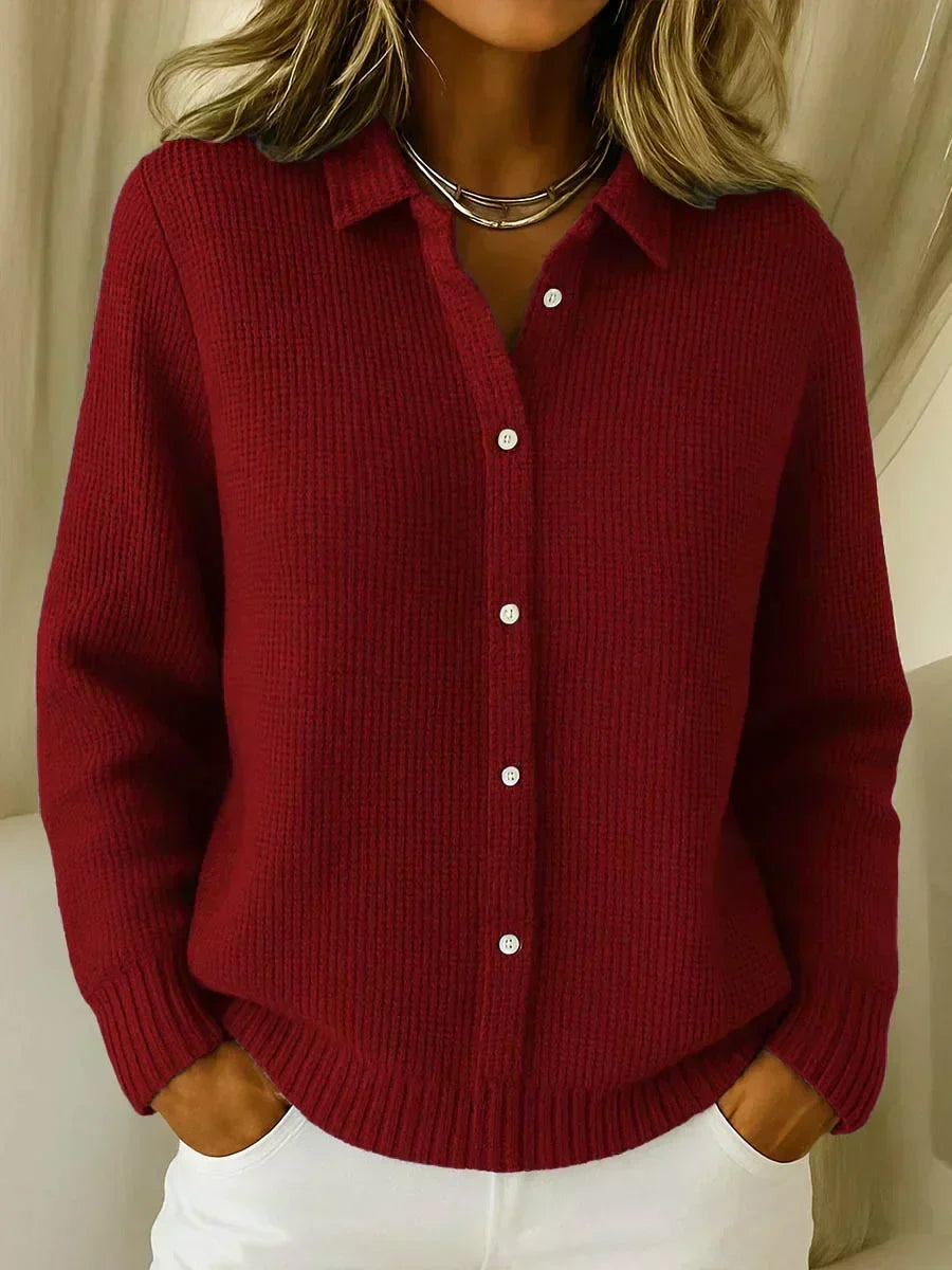 Alondra – Textured Button-Up Knit Cardigan