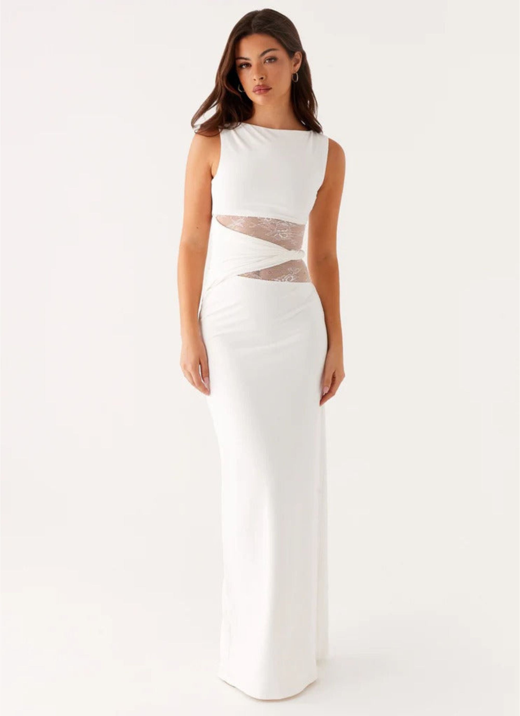 Larra – Figure Hugging Maxi Dress with Cutouts and Lacing