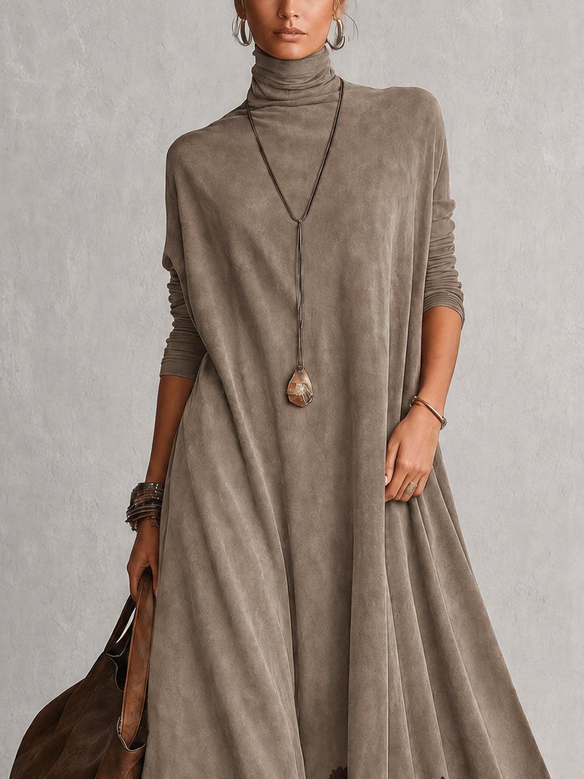 Lorie – Vintage Suede Maxi Dress
