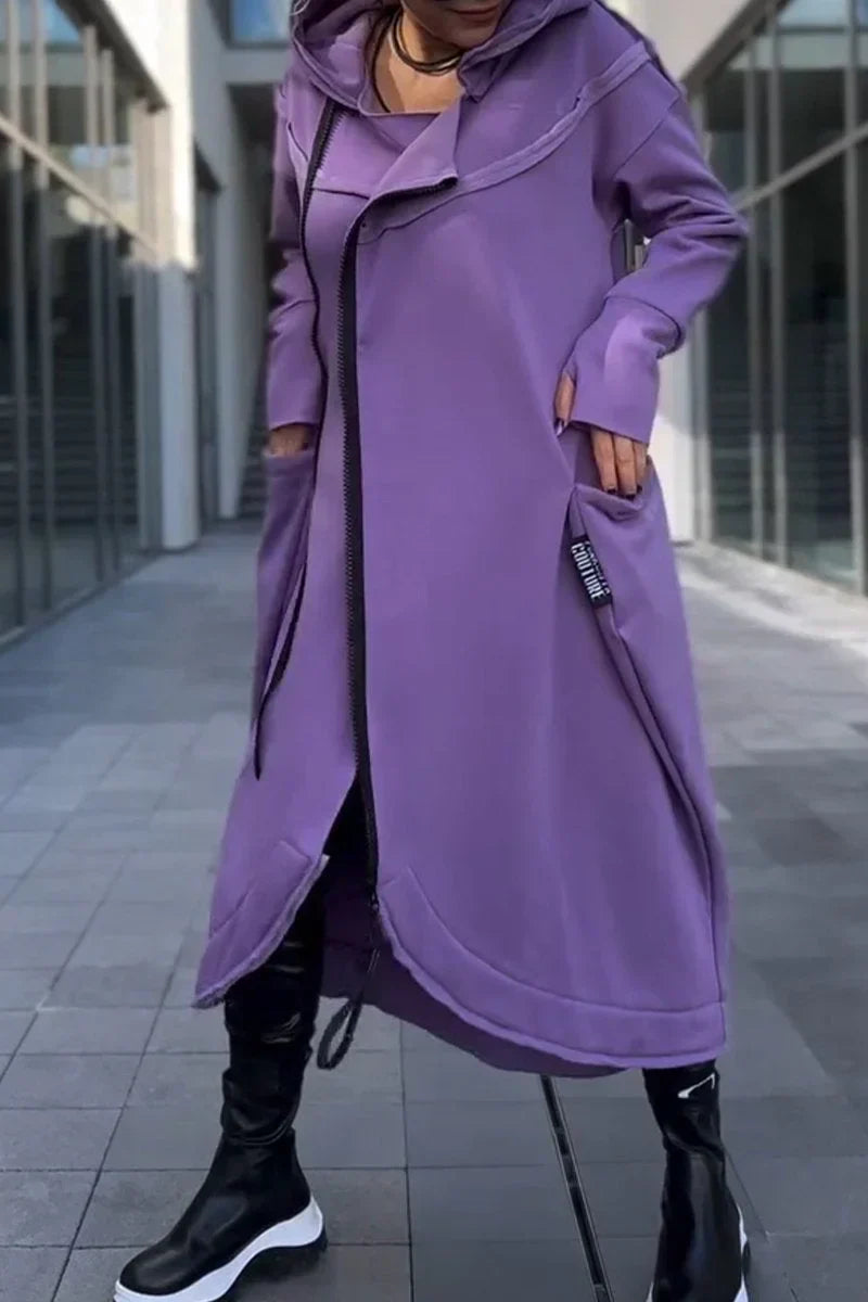 Rania - Long Jacket with Zipper