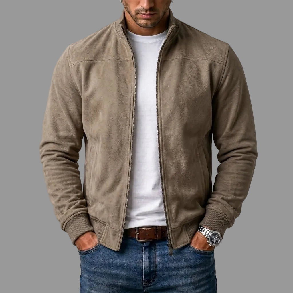 Hayes – Soft Suede Bomber Jacket