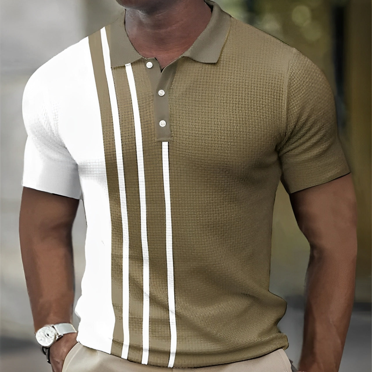 Peter – Slim Fit Polo Shirt with Vertical Stripes