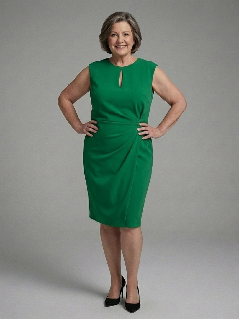 Aria - Sleeveless Midi Dress With Keyhole Detail