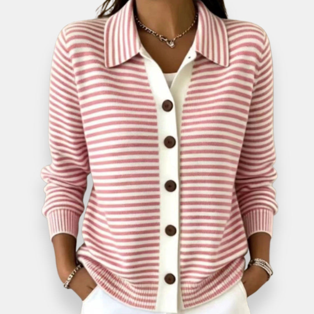 Jamie – Striped Button Cardigan