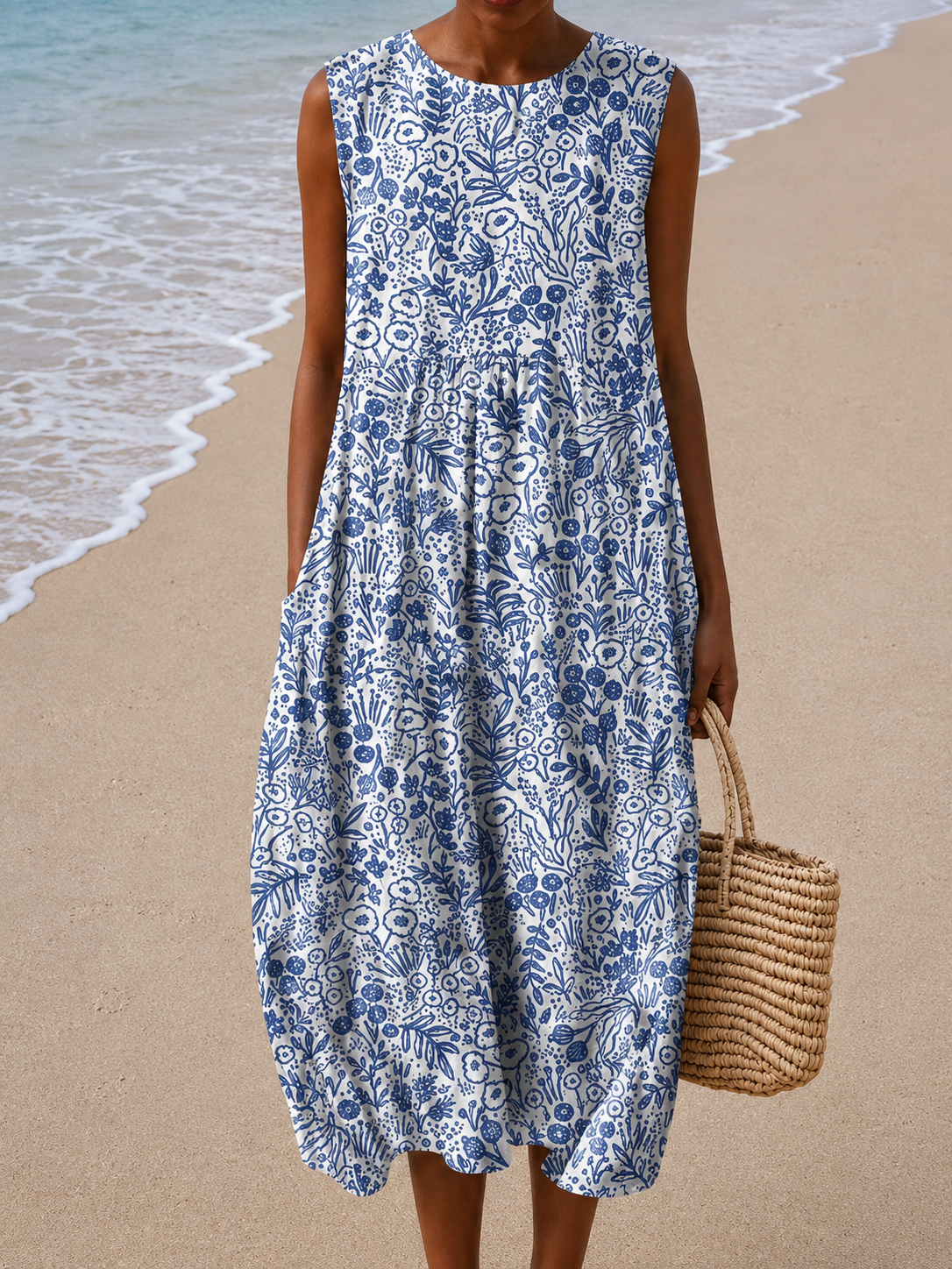 Gia - Sleeveless Relaxed Fit Midi Dress