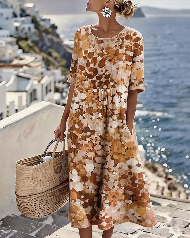 Freya - Printed Flowy Midi Dress