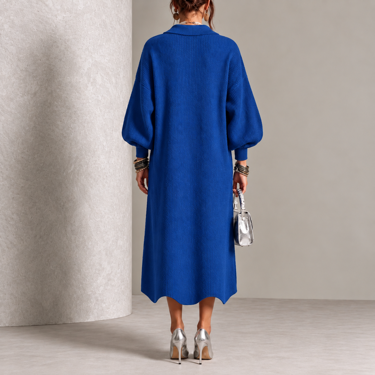 Morgan - Elegant Button Knit Dress