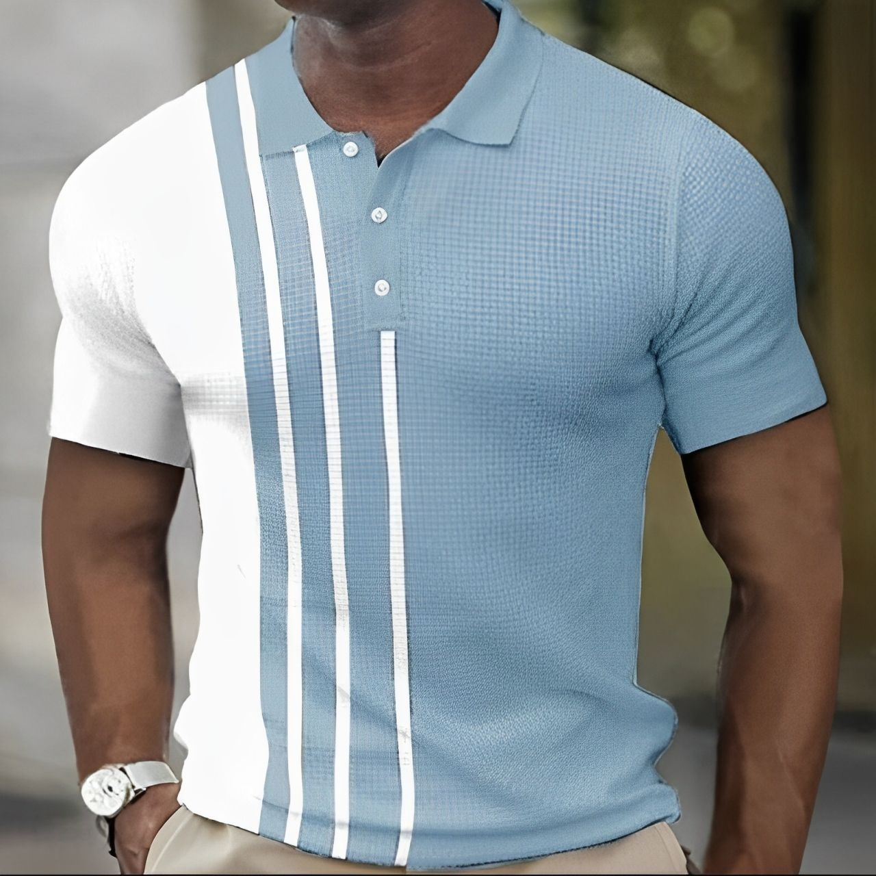 Peter – Slim Fit Polo Shirt with Vertical Stripes