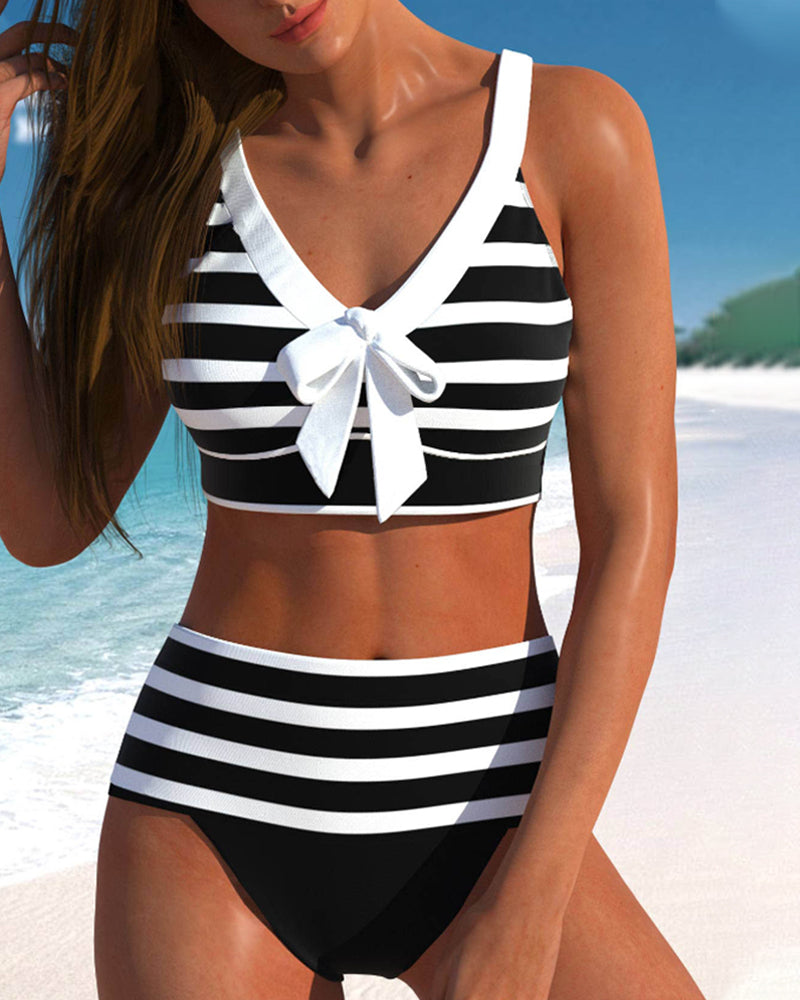Maria - High-Waisted Striped Bikini
