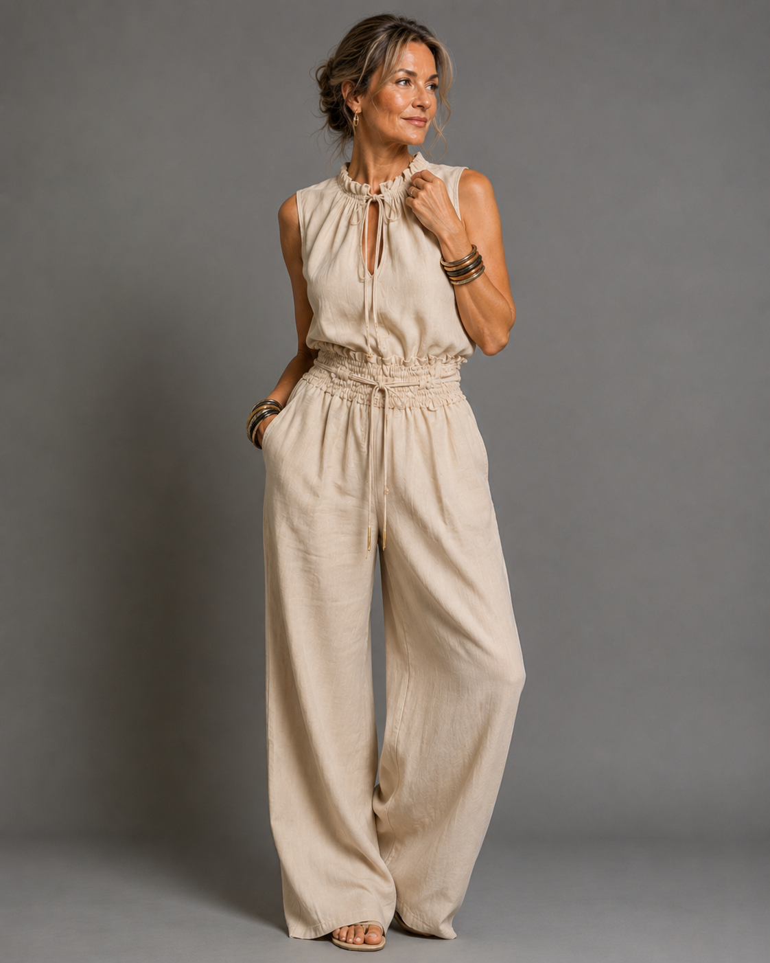 Gillian - Wide-Leg Sleeveless Jumpsuit