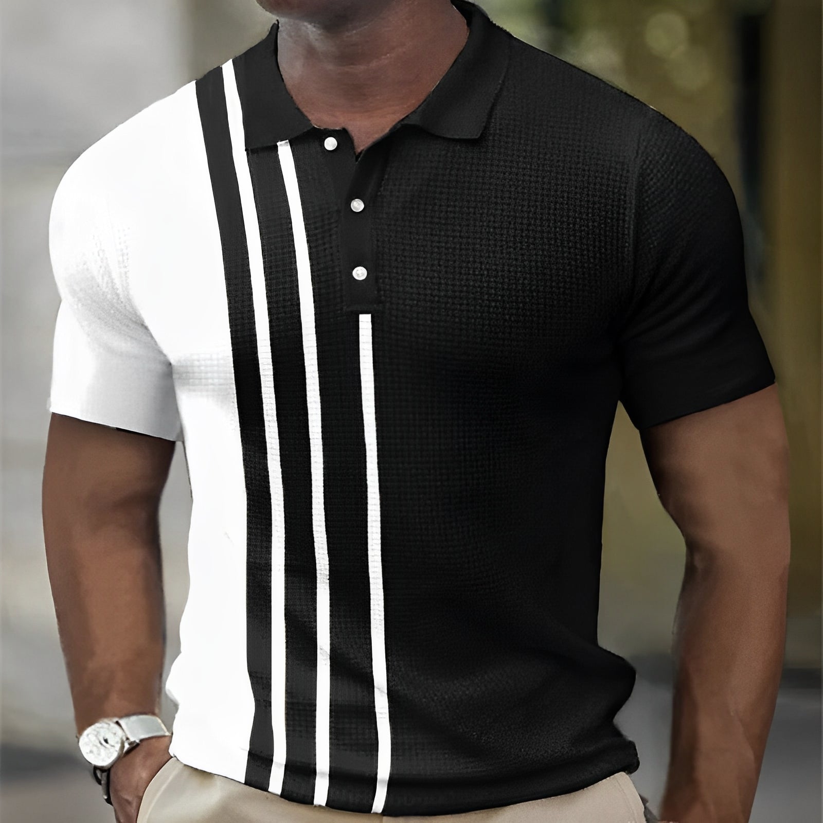 Peter – Slim Fit Polo Shirt with Vertical Stripes
