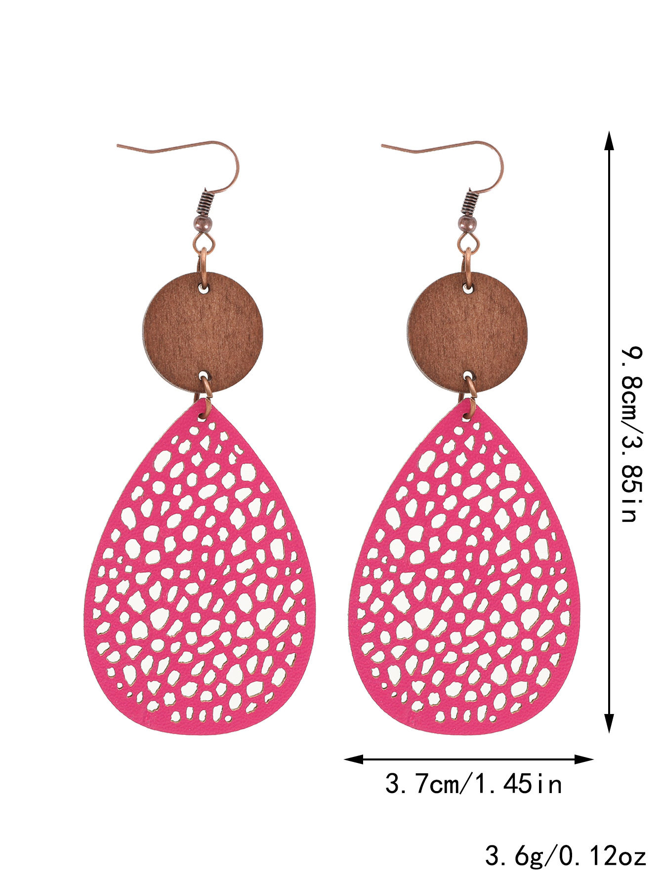 Eliana - Vintage Style Hollow-Out PU Leather Drop Earrings