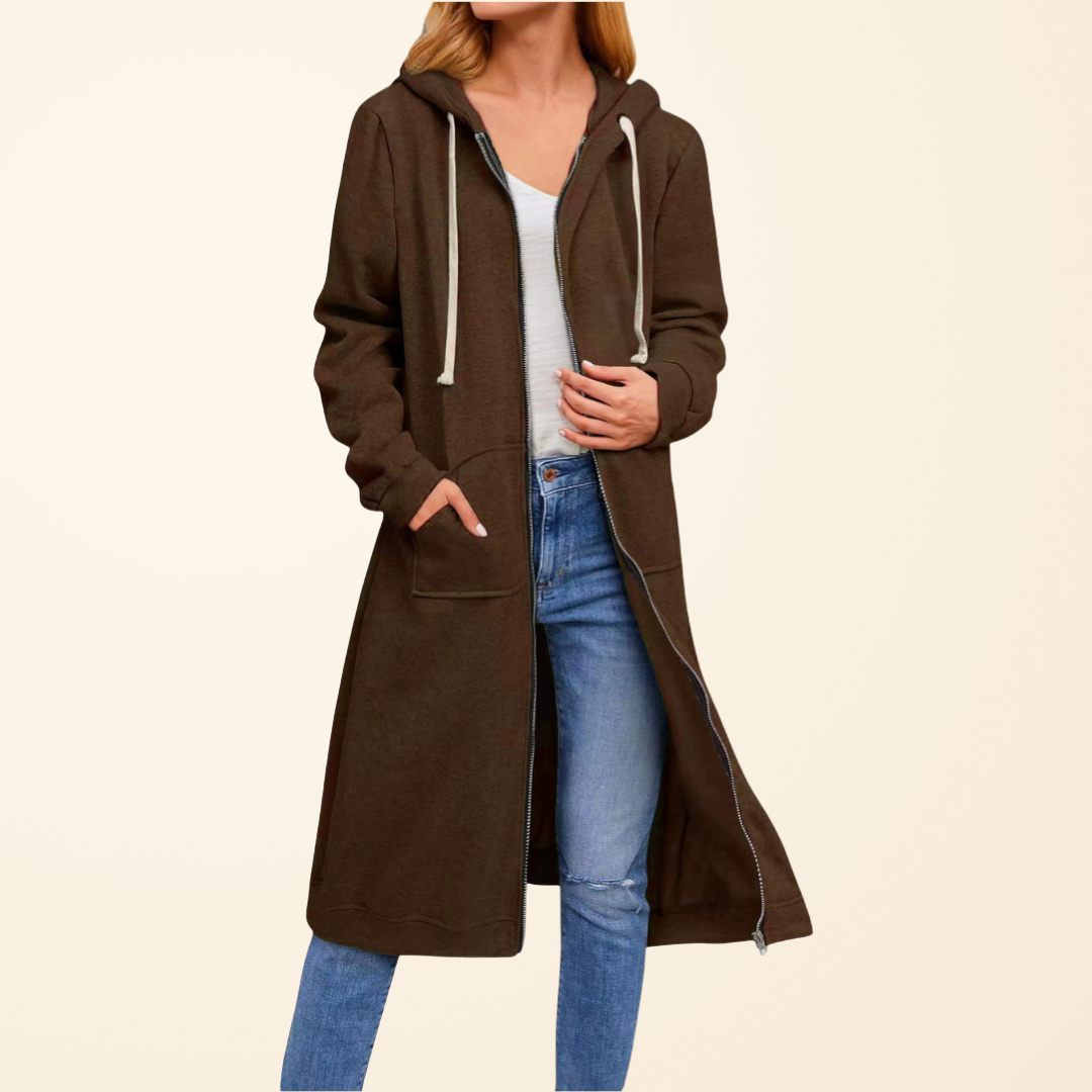 Madelyn - Relaxed Zip-Up Longline Cardigan