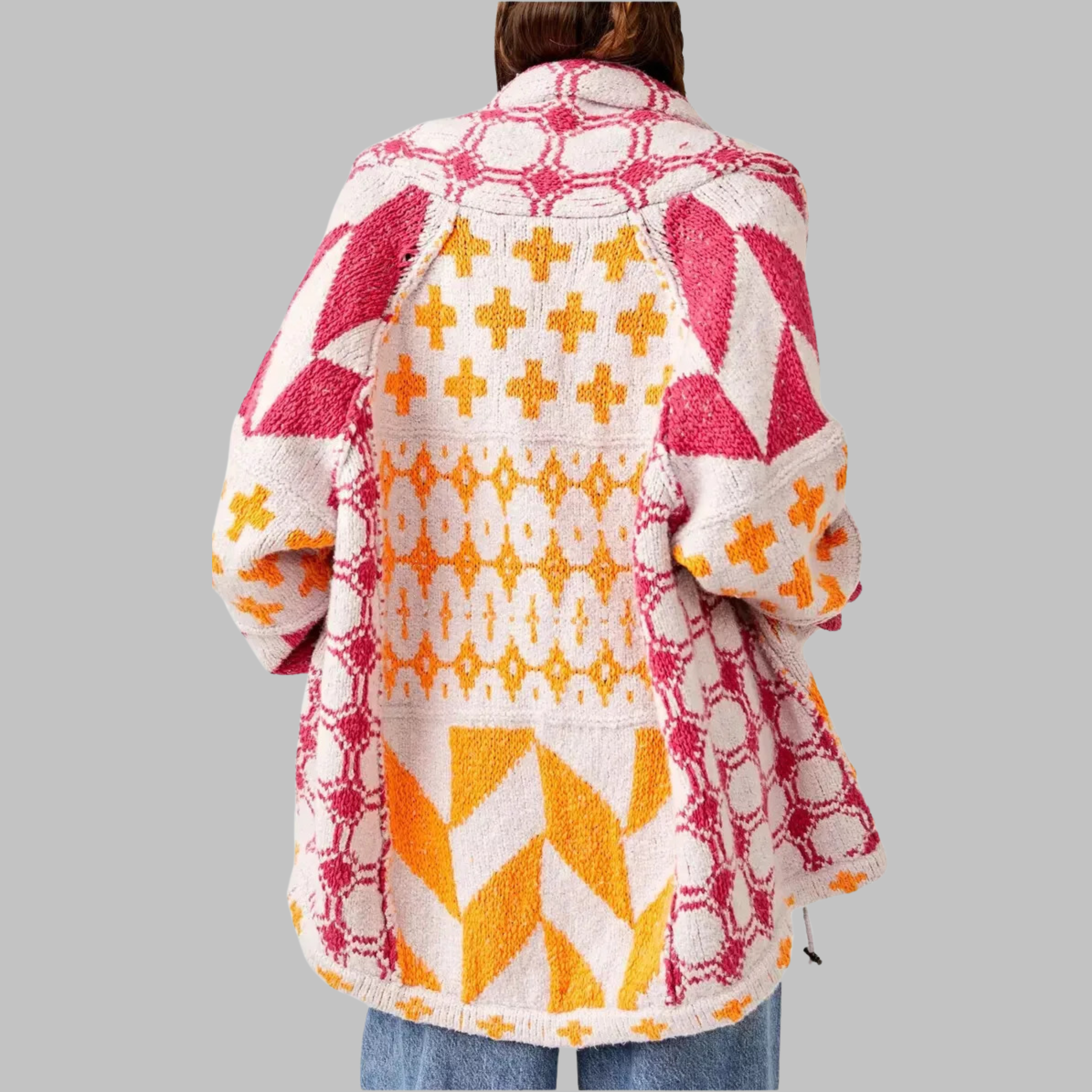 Felia – Vintage Oversized Button-Down Collar Cardigan