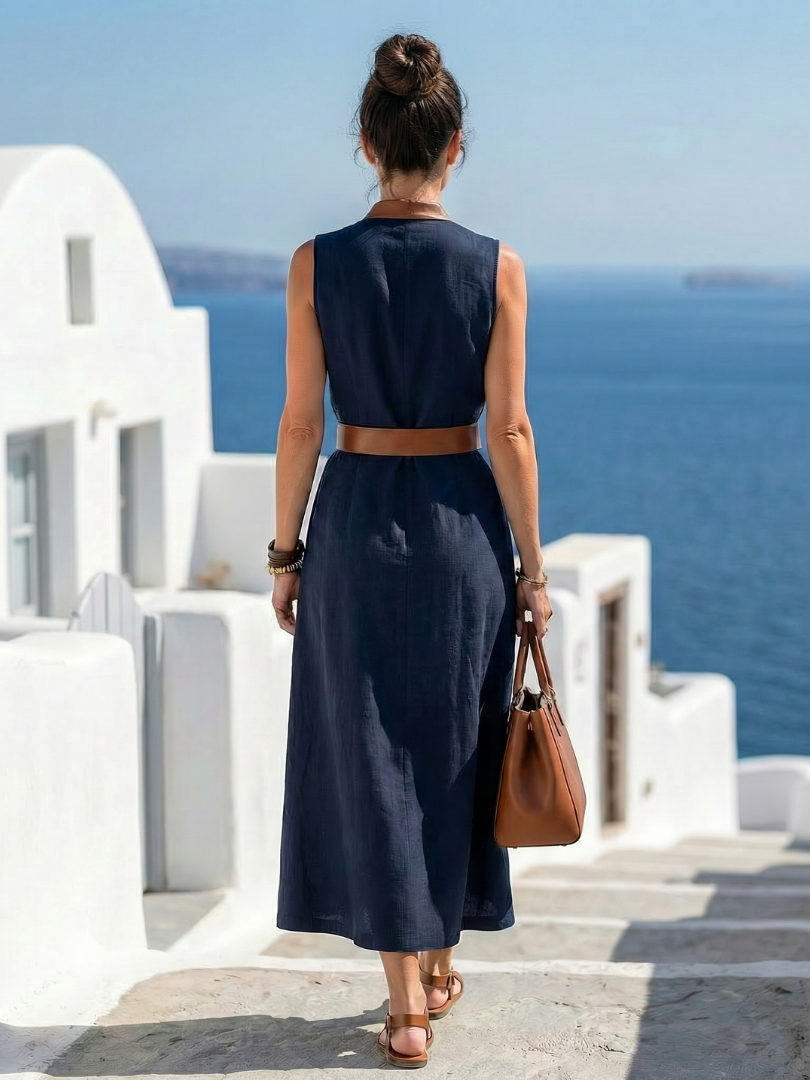 Miles -  Contrast Line Midi Dress