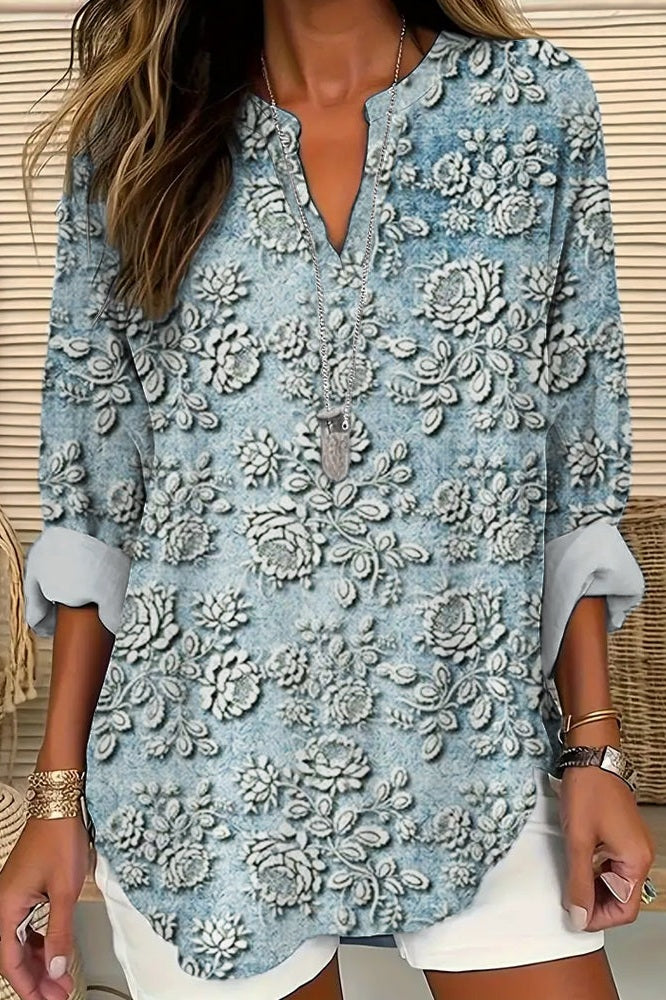 Phoebe – Blue Dusk Bloom Blouse