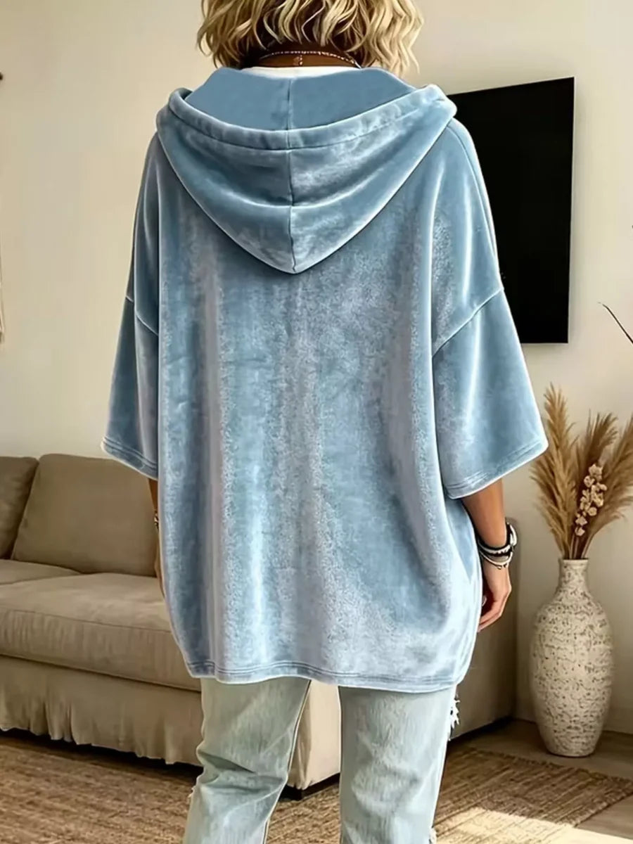Giania - Velvet Oversized Summer Hoodie