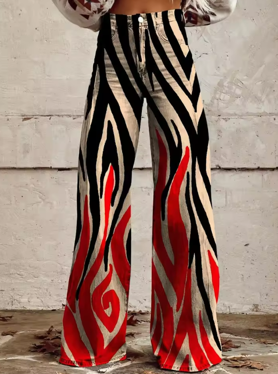 Whitney | Tribal Print Flared Denim
