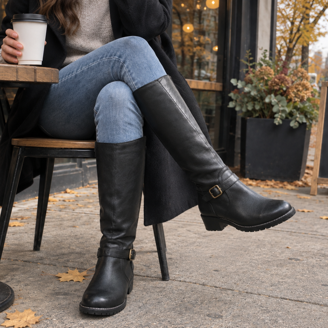 Wrenley - Supportive Leather Buckle Boots
