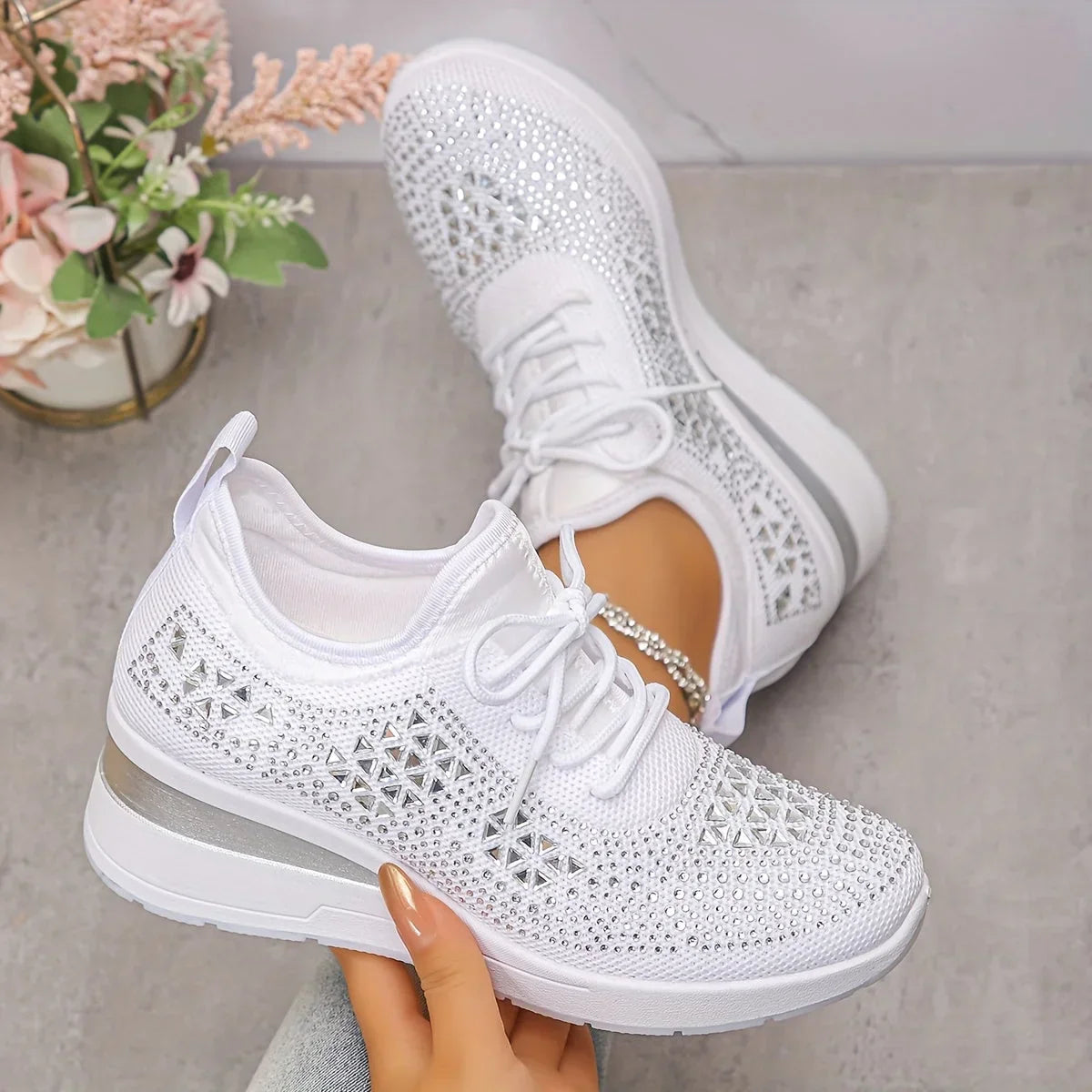 Yara – Lightweight Orthopedic Sneakers with Sparkle Accents