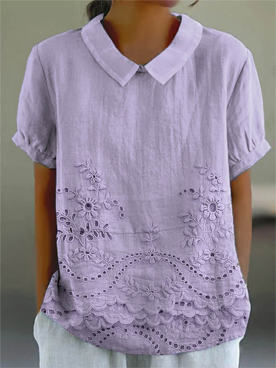 Lilian - Floral Embroidered Shirt