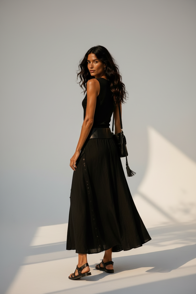 Alessia - Stretch Viscose Maxi Dress