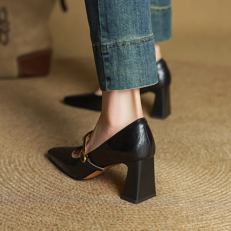 Marlan - Leather Strap Pumps