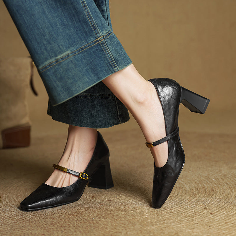 Marlan - Leather Strap Pumps