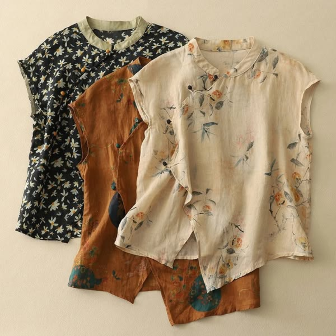 Zaria – Elegant Linen Top with Flattering Fit