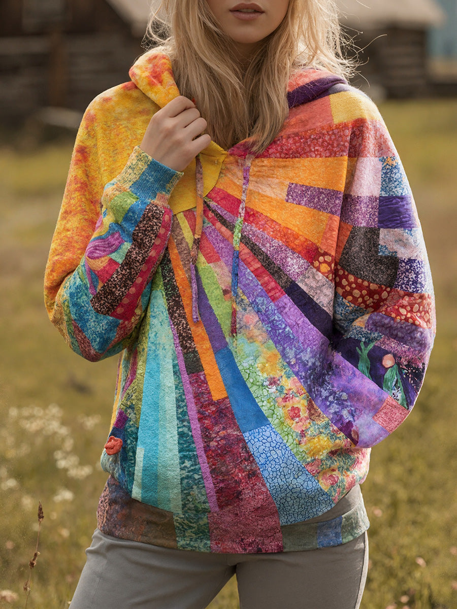 Lilian – Multicolour Patchwork Hoodie