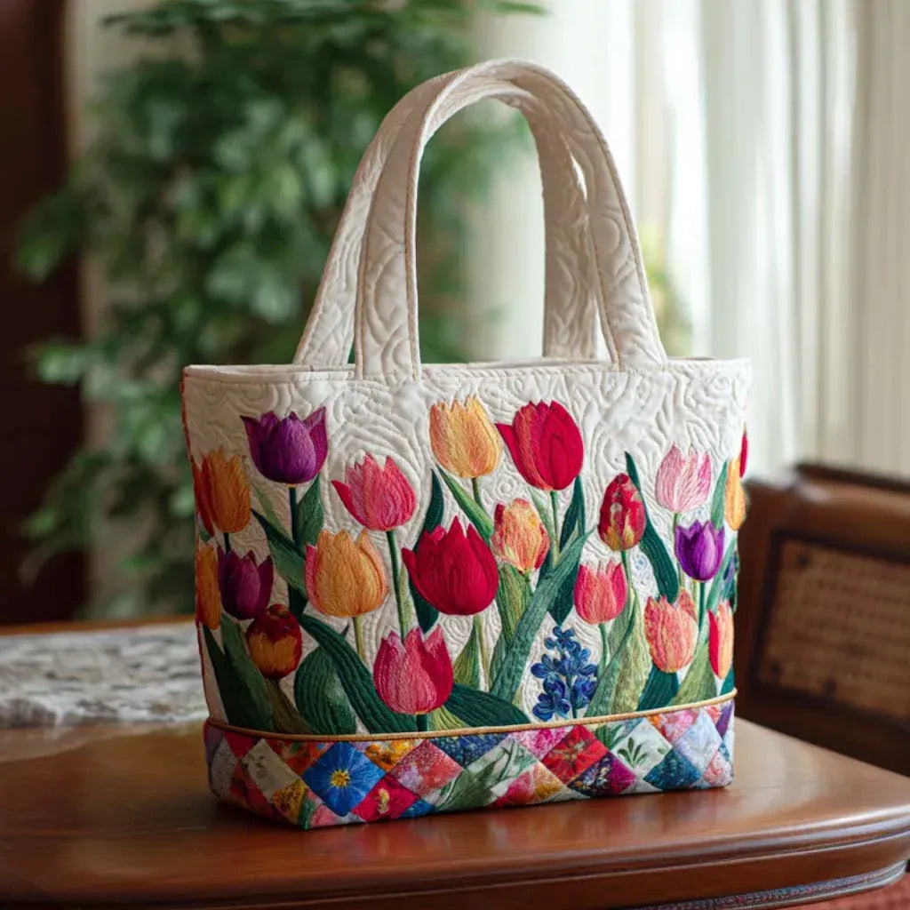 Penny – Tulip Garden Quilted Tote Bag