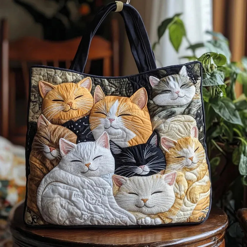 Ivy – Sleeping Kittens Handmade Quilted Tote Bag