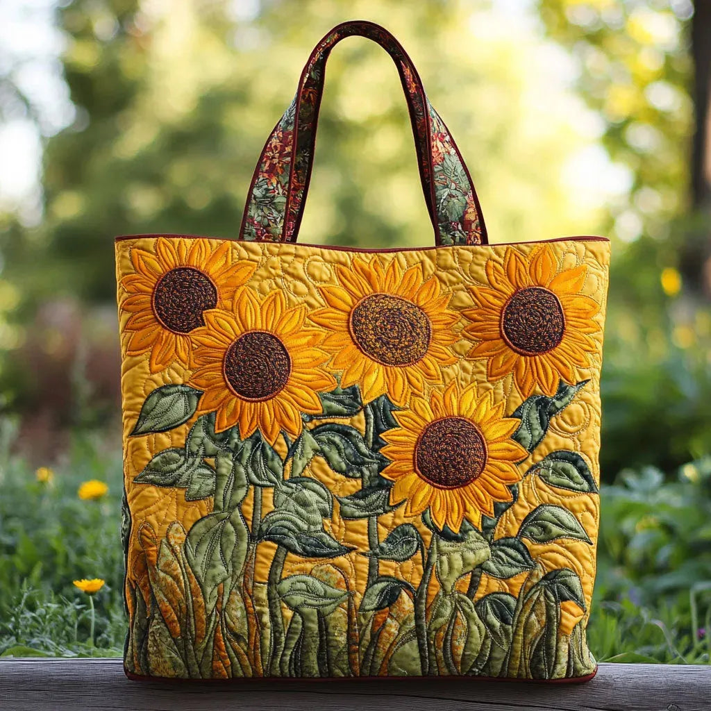 Maisy – Classic Sunflower Quilted Tote Bag