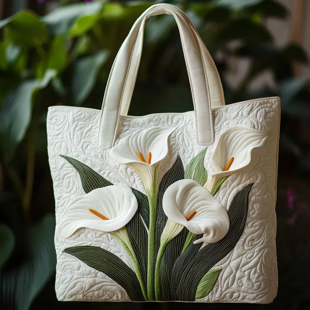 Suki – White Aromas Handmade Quilted Tote Bag