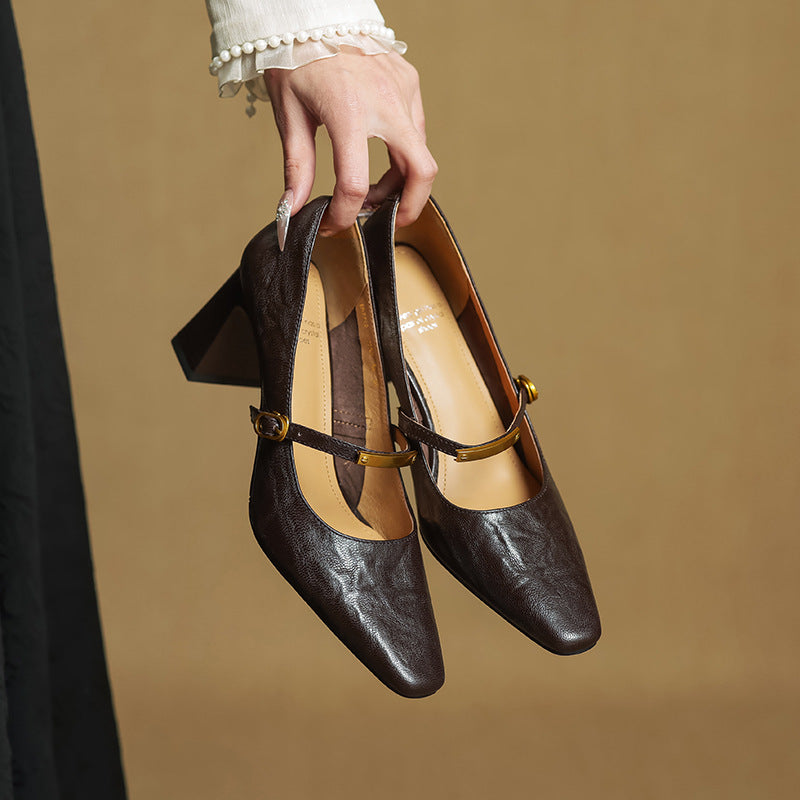 Marlan - Leather Strap Pumps