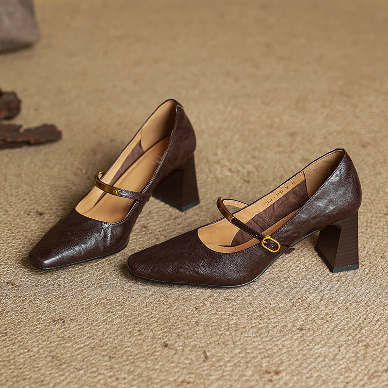Marlan - Leather Strap Pumps