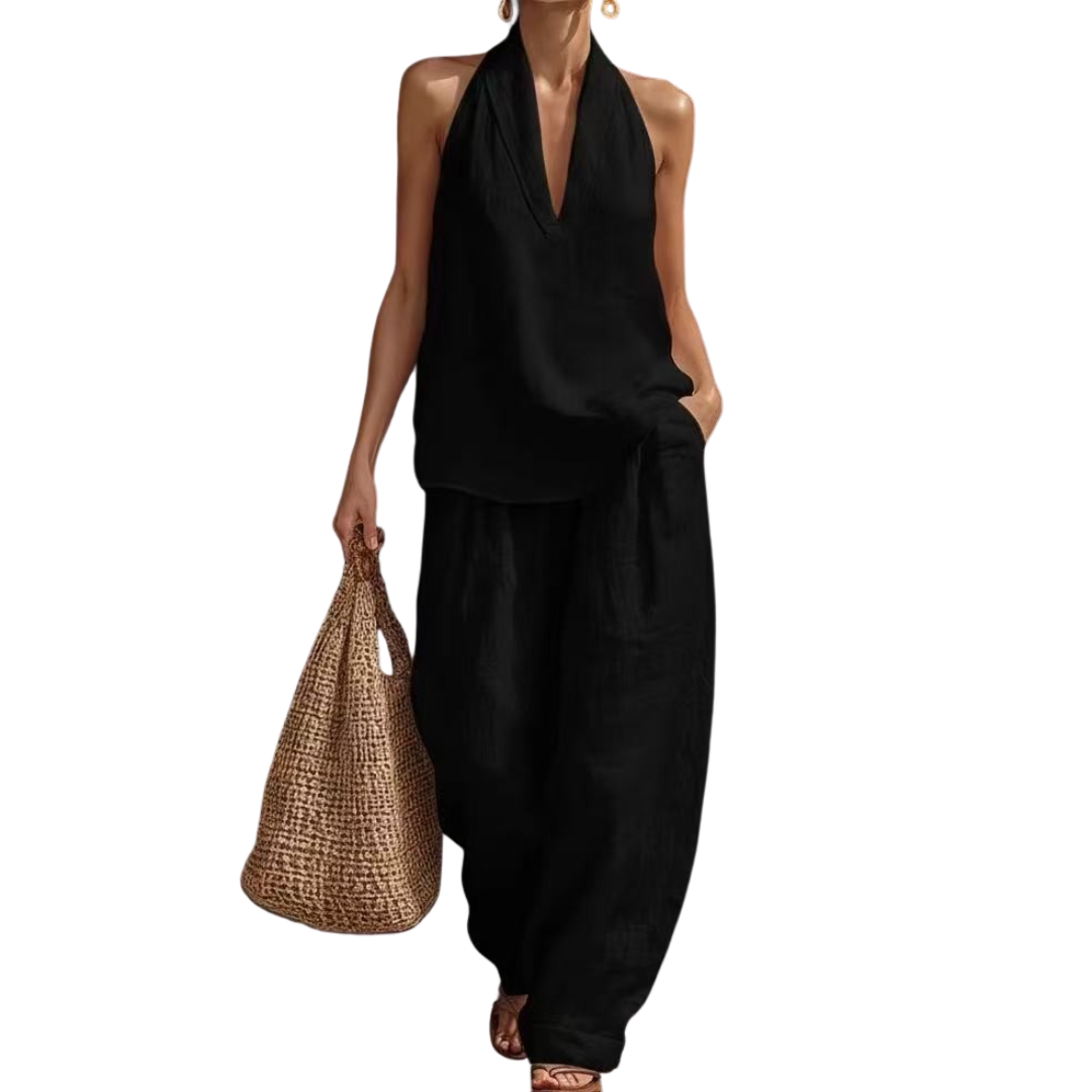 Kaila – Breezy Halter Wide-Leg Two Piece Set