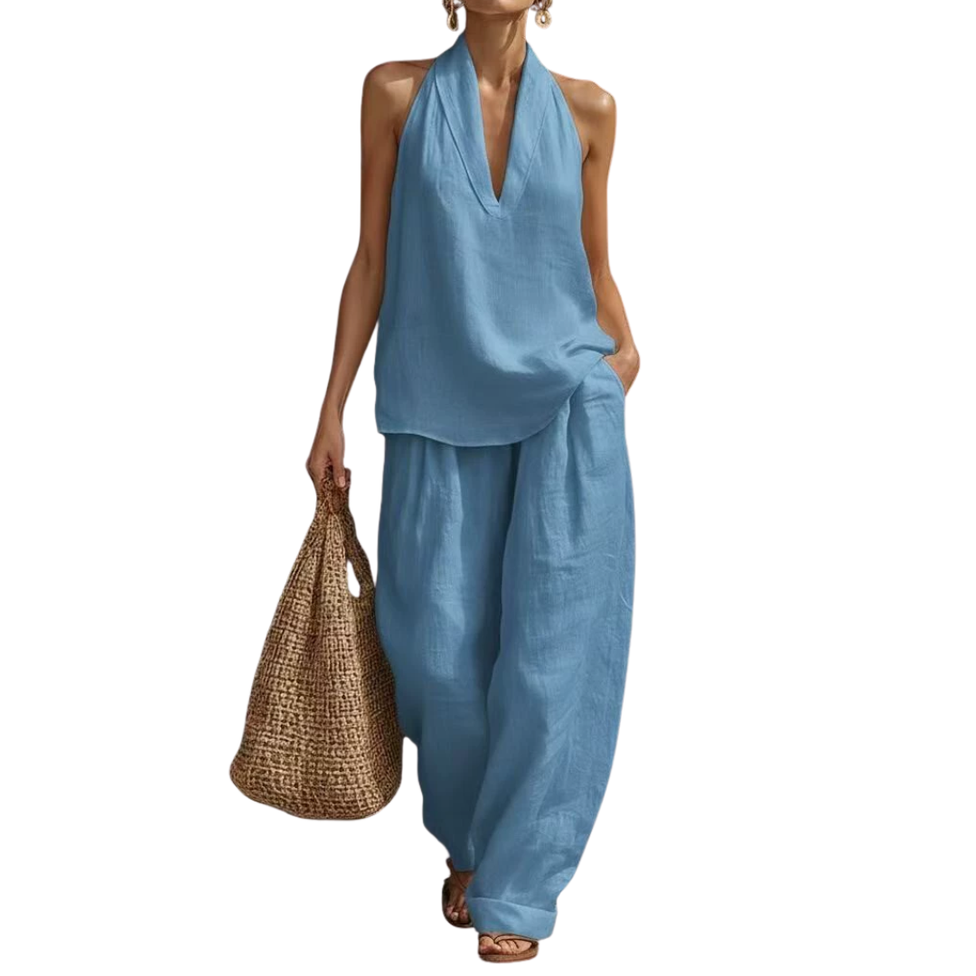 Kaila – Breezy Halter Wide-Leg Two Piece Set