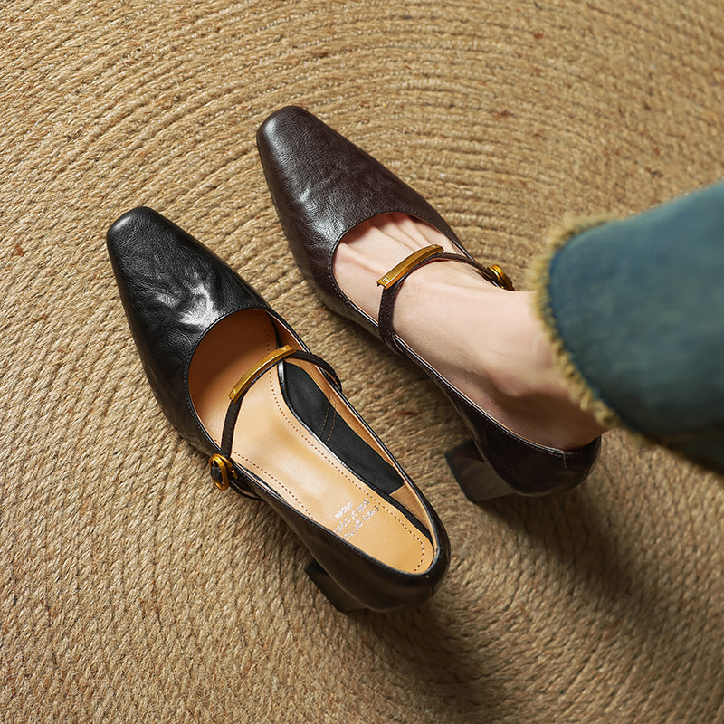 Marlan - Leather Strap Pumps