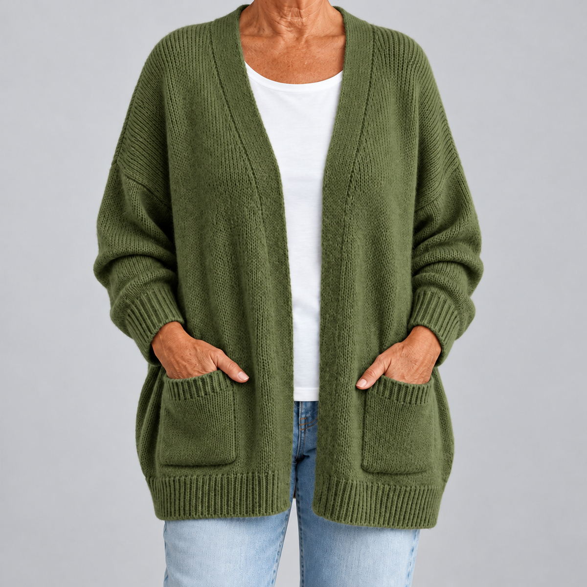 Mary – Open-Front Cardigan with Pockets