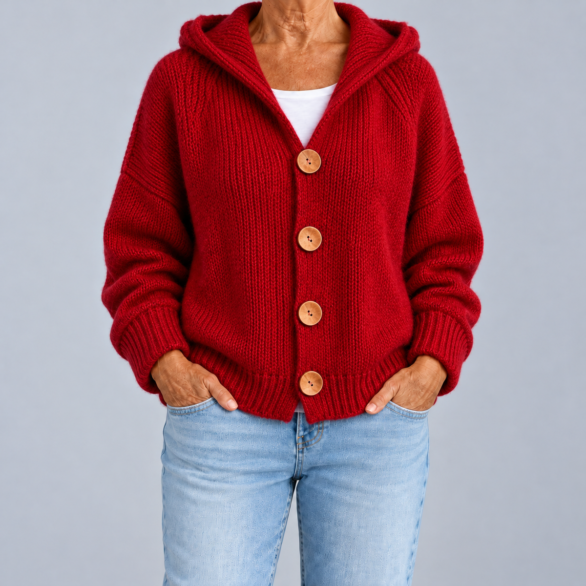 Parker – Oversized Hooded Knit Cardigan