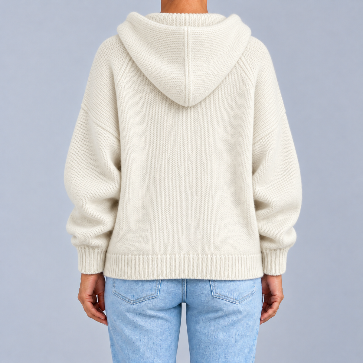 Aubrey – Zip-Up Hooded Knit Cardigan