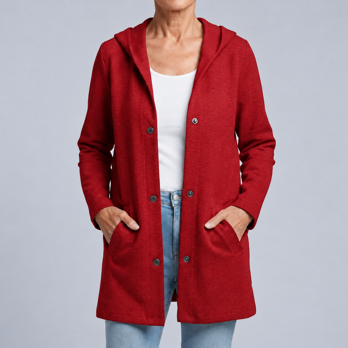 Savannah – Hooded Knit Cardigan with Buttons