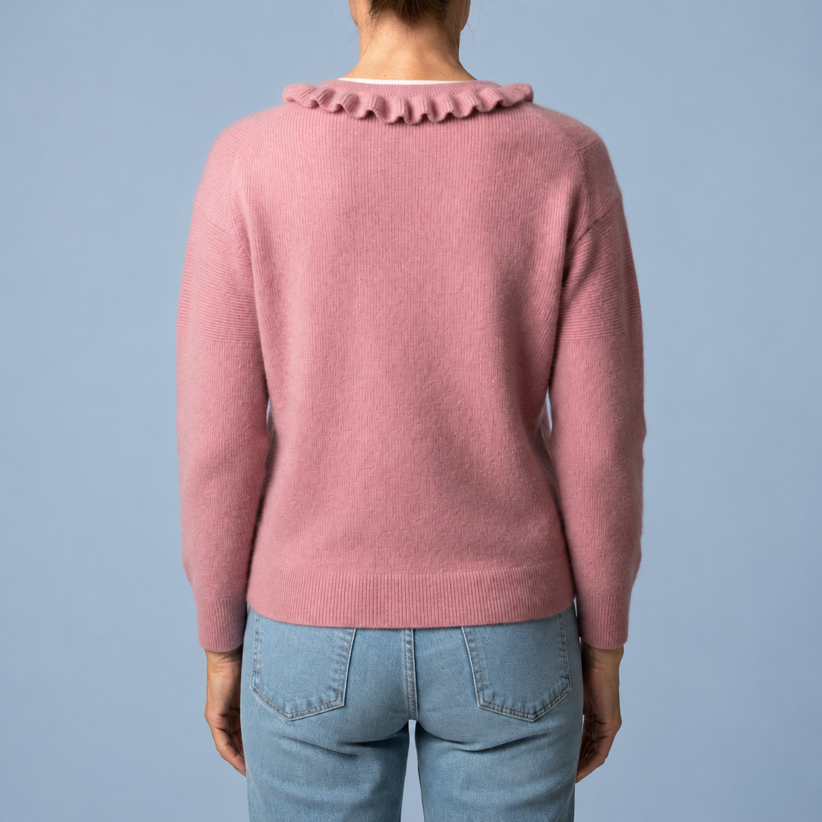 Valerie – Knit Cardigan with Ruffle Collar